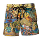 Egyptian Pharaoh King Inspired Beach Shorts For Island Escapes And Leisure And Relaxation