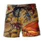 Golden Dragon Symbol Beach Shorts For Resort Getaways And Leisure And Relaxation