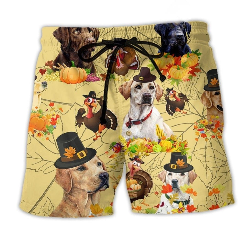 Labrador Retriever Thanksgiving Family Beach Shorts For Resort Days And Memorable Gift Ideas