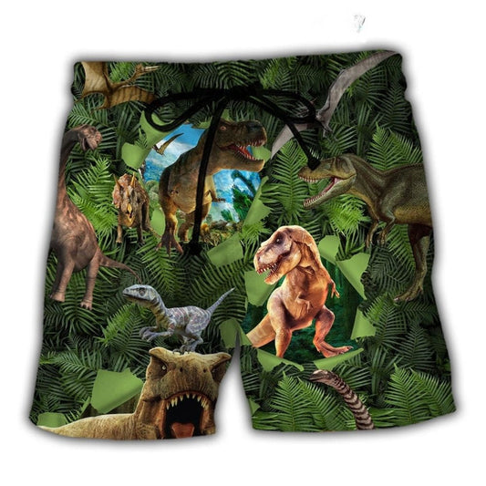 Dinosaur Roar Loud Adventure Beach Shorts For Resort Getaways And Memorable Gift Ideas