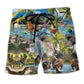 Dinosaur Swimming Beach Shorts For Relaxed Shoreline Days And Leisure And Relaxation