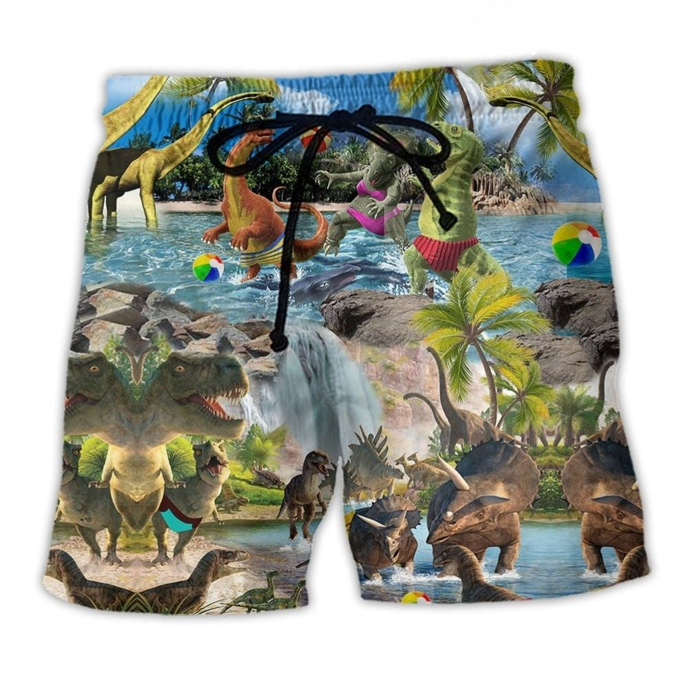 Dinosaur Swimming Beach Shorts For Relaxed Shoreline Days And Leisure And Relaxation