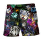 Brave Wolf Colorful Wildlife Beach Shorts For Coastal Road Trips And Warm Weather Wardrobe