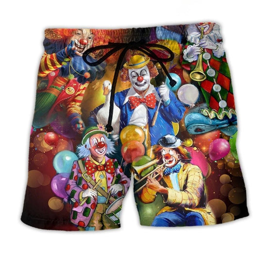 Clown Character Beach Shorts For Beach Days And Vacation Ready Style