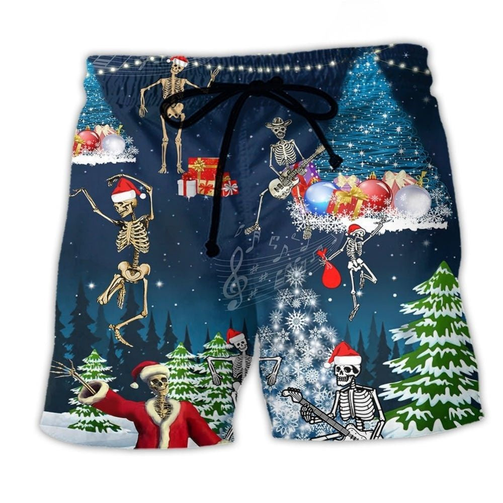Xray Christmas Skull Dark Beach Shorts For Poolside Relaxation And Easy Warm Weather Wear