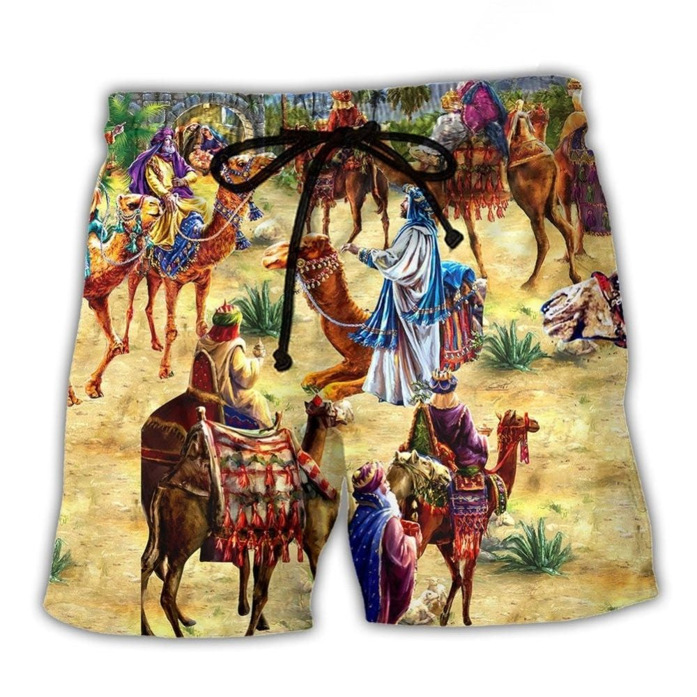 Camel Blue Sky Beach Shorts For Relaxed Shoreline Days And Laid Back Daily Wear