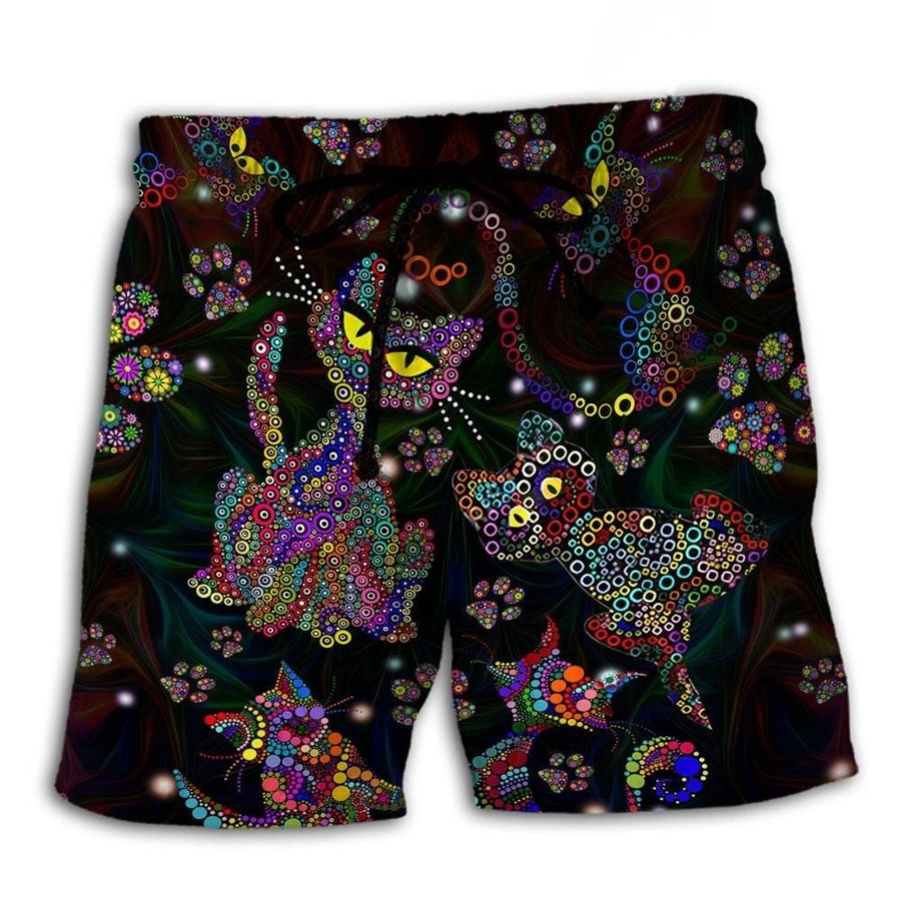 Colorful Cute Cat Beach Shorts For Summer Festivals And Thoughtful Gift Giving