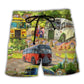 Bus Driver Village Beach Shorts For Coastal Road Trips And Distinctive Seasonal Style