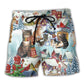 Winter Cat Bird Snow Beach Shorts For Sunny Day Getaways And Casual Outdoor Comfort