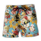 Bee Rose Floral Beach Shorts For Coastal Road Trips And Bright Summer Outfits