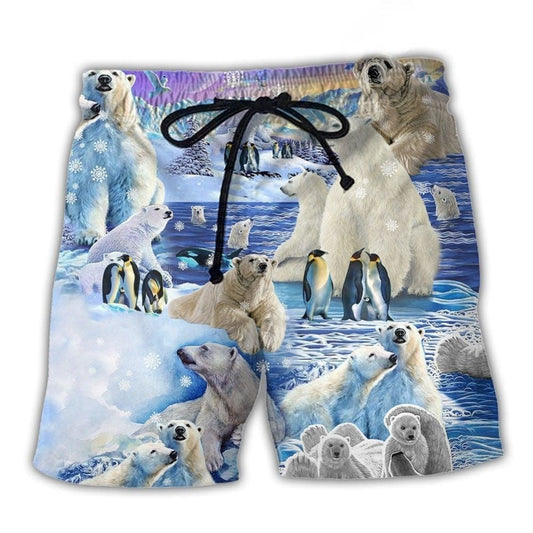 Bear Humans Animals Beach Shorts For Holiday Cruises And Comfortable Resort Style