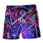 Neon Purple Bike Beach Shorts For Summer Vacations And Casual Outdoor Comfort