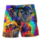 Colorful Bison Wildlife Beach Shorts For Summer Festivals And Thoughtful Gift Giving