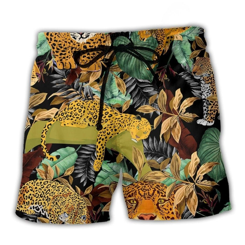 Leopard Natural Animal Beach Shorts For Resort Days And Flexible Everyday Wear