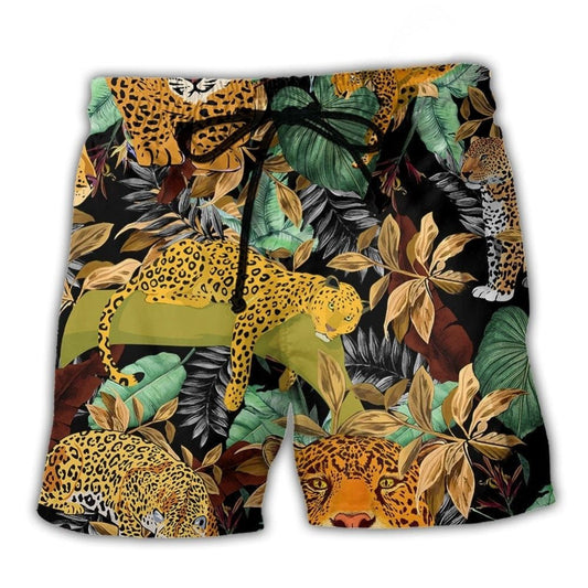 Leopard Natural Animal Beach Shorts For Resort Days And Flexible Everyday Wear