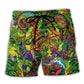 Abstract Colorful Chameleon Beach Shorts For Casual Day Trips And Warm Weather Wardrobe