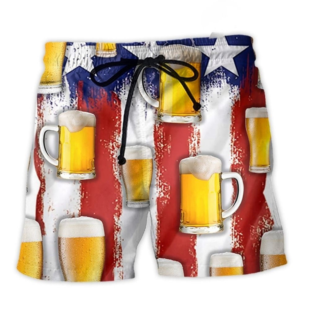 Independence Beer Celebration Beach Shorts For Tropical Holidays And Travel Ready Comfort