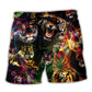 Neon Tiger Wildlife Beach Shorts For Resort Days And Memorable Gift Ideas