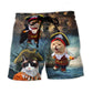 Cat Pirate Adventure Beach Shorts For Poolside Relaxation And Memorable Gift Ideas