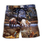 Cowboy Mountain Sunset Beach Shorts For Tropical Holidays And Casual Outdoor Comfort