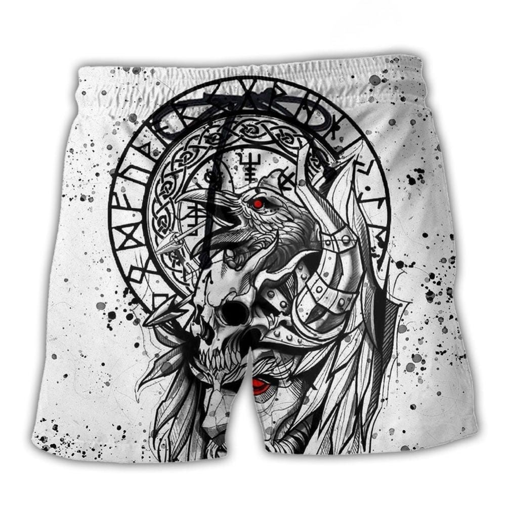 Viking Victory Black White Beach Shorts For Seaside Travel And Everyday Comfort