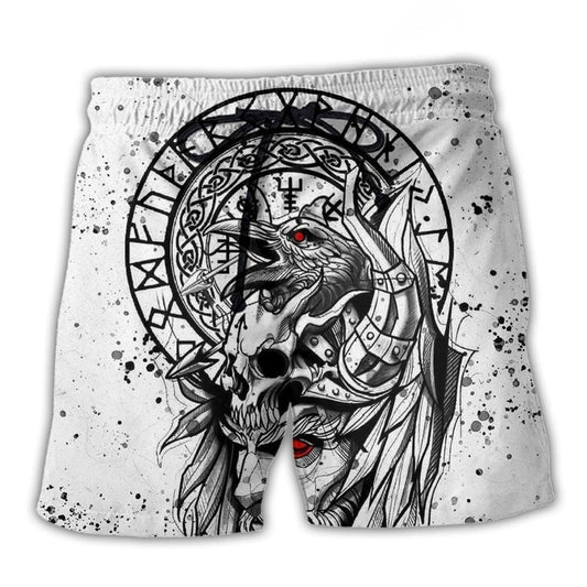 Viking Victory Black White Beach Shorts For Seaside Travel And Everyday Comfort