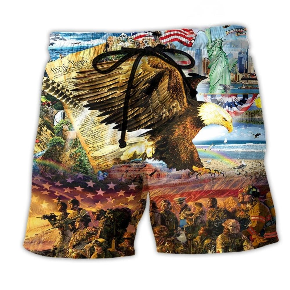 Veteran Patriotic Colors Freedom Beach Shorts For Relaxed Shoreline Days And Thoughtful Gift Giving
