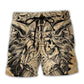 Viking Elder Skull Vintage Beach Shorts For Tropical Holidays And Laid Back Daily Wear