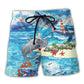 Whale Ocean Blue Sky Beach Shorts For Resort Getaways And Memorable Gift Ideas