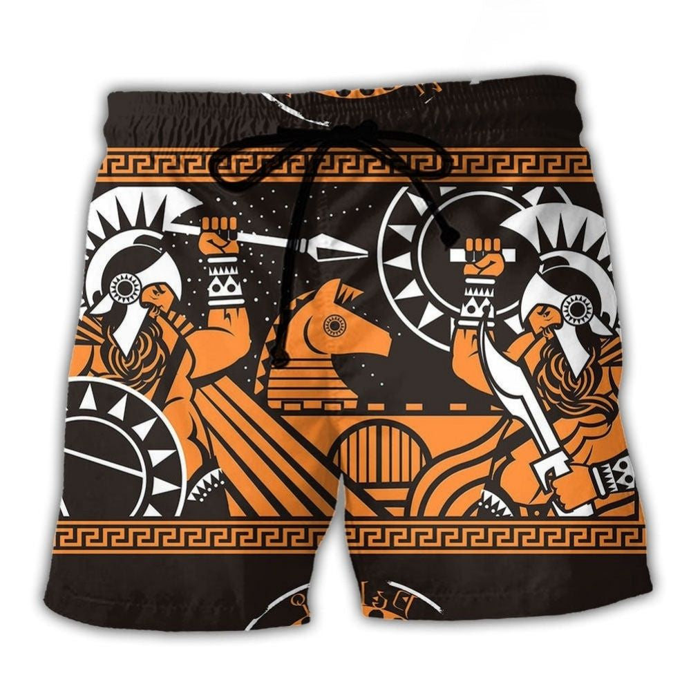 Spartan Warrior Horse Beach Shorts For Sunny Day Getaways And Everyday Comfort