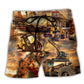 Construction Crane Sunset Beach Shorts For Holiday Cruises And Vacation Ready Style