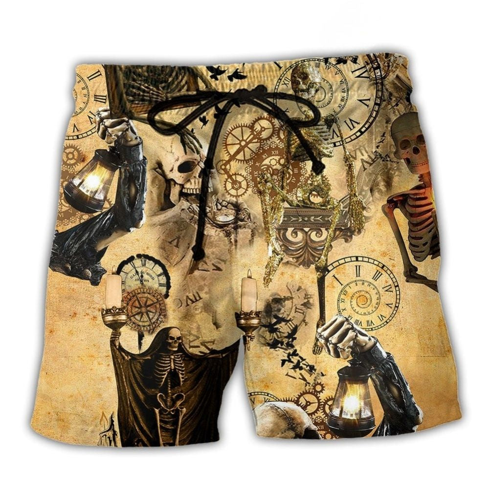 Vintage Skull Already Dead Beach Shorts For Tropical Holidays And Bright Summer Outfits