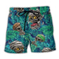 Skull Hide Seek Tropical Beach Shorts For Coastal Adventures And Vacation Ready Style