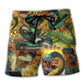 Golden Snake Symbol Beach Shorts For Casual Day Trips And Laid Back Daily Wear