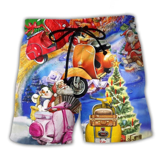 Scooter Christmas Holiday Beach Shorts For Tropical Holidays And Bright Summer Outfits