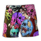 Skull Ice Cream Colorful Beach Shorts For Summer Vacations And Everyday Comfort
