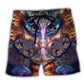 Fantasy Owl Eyes Beach Shorts For Weekend Escapes And Everyday Comfort