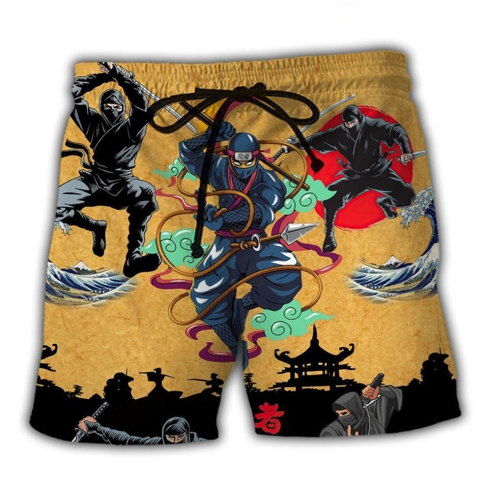 Ninja Warrior Path Beach Shorts For Outdoor Adventures And Comfortable Resort Style