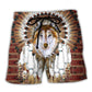 Southwestern Wolf Feather Headdress Beach Shorts For Resort Getaways And Warm Weather Wardrobe