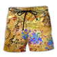Vintage Trumpet Music Peace Beach Shorts For Sunny Day Getaways And Vacation Ready Style