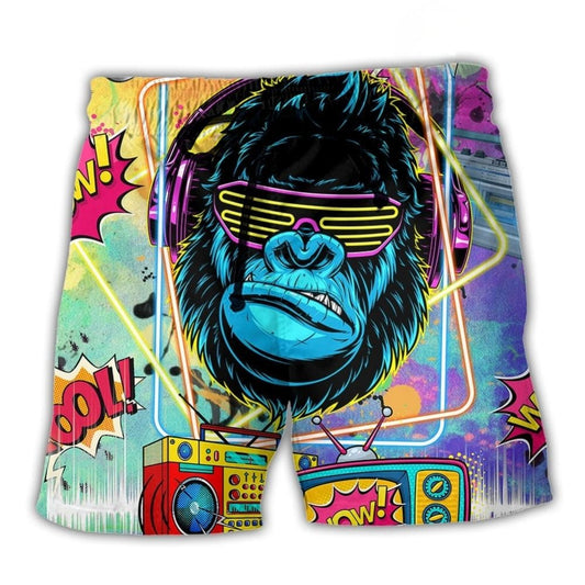 Retro Music Beach Shorts For Relaxed Shoreline Days And Leisure And Relaxation