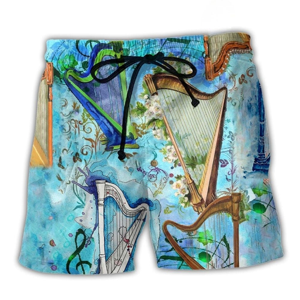 Harp Music Lifestyle Beach Shorts For Weekend Escapes And Comfortable Resort Style
