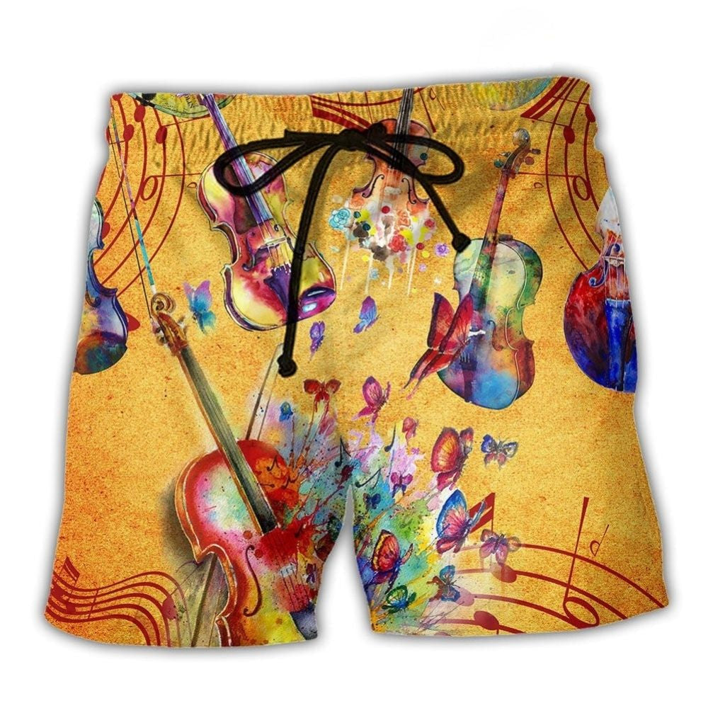 Guitar Peace Music Beach Shorts For Sunny Day Getaways And Leisure And Relaxation