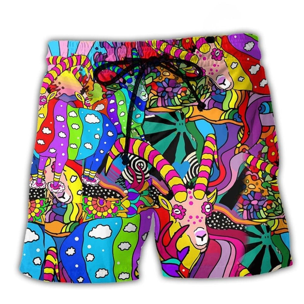 Bohemian Deer Peace Beach Shorts For Summer Vacations And Memorable Gift Ideas