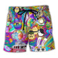 Bohemian Easter Peace Beach Shorts For Island Escapes And Relaxed Holiday Style