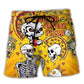 Skull Pizza Beach Shorts For Resort Getaways And Bright Summer Outfits