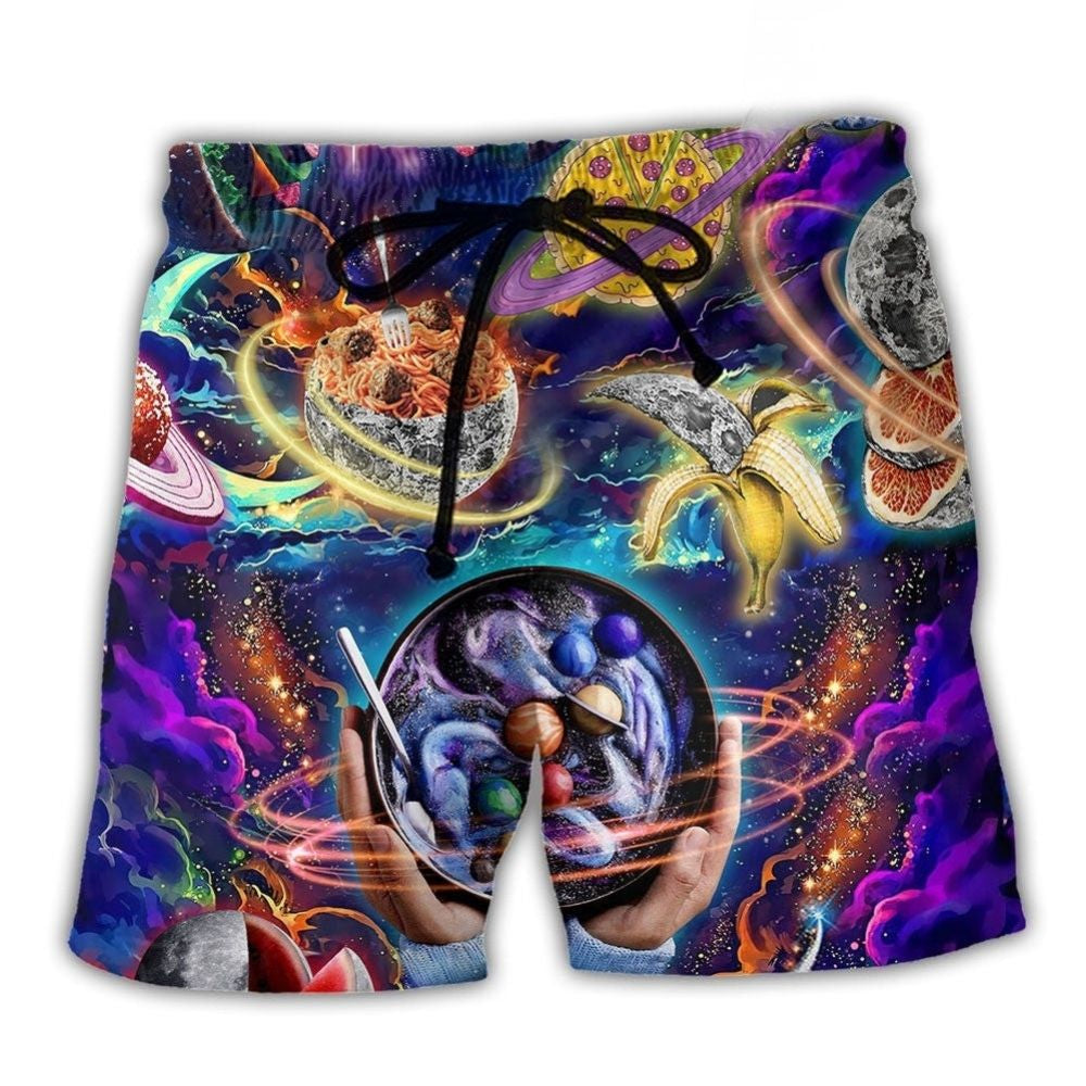 Galaxy Food Beach Shorts For Resort Getaways And Easy Warm Weather Wear