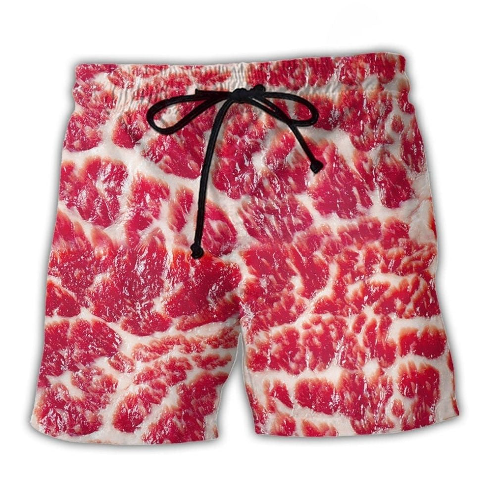 Raw Meat Minimal Beach Shorts For Weekend Escapes And Leisure And Relaxation