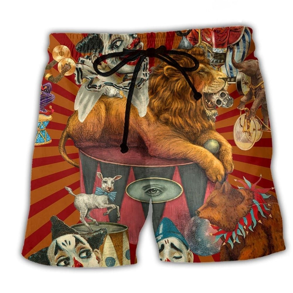 Red Clown Beach Shorts For Holiday Cruises And Casual Outdoor Comfort