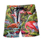 Tropical Flamingo Beach Shorts For Holiday Cruises And Travel Ready Comfort